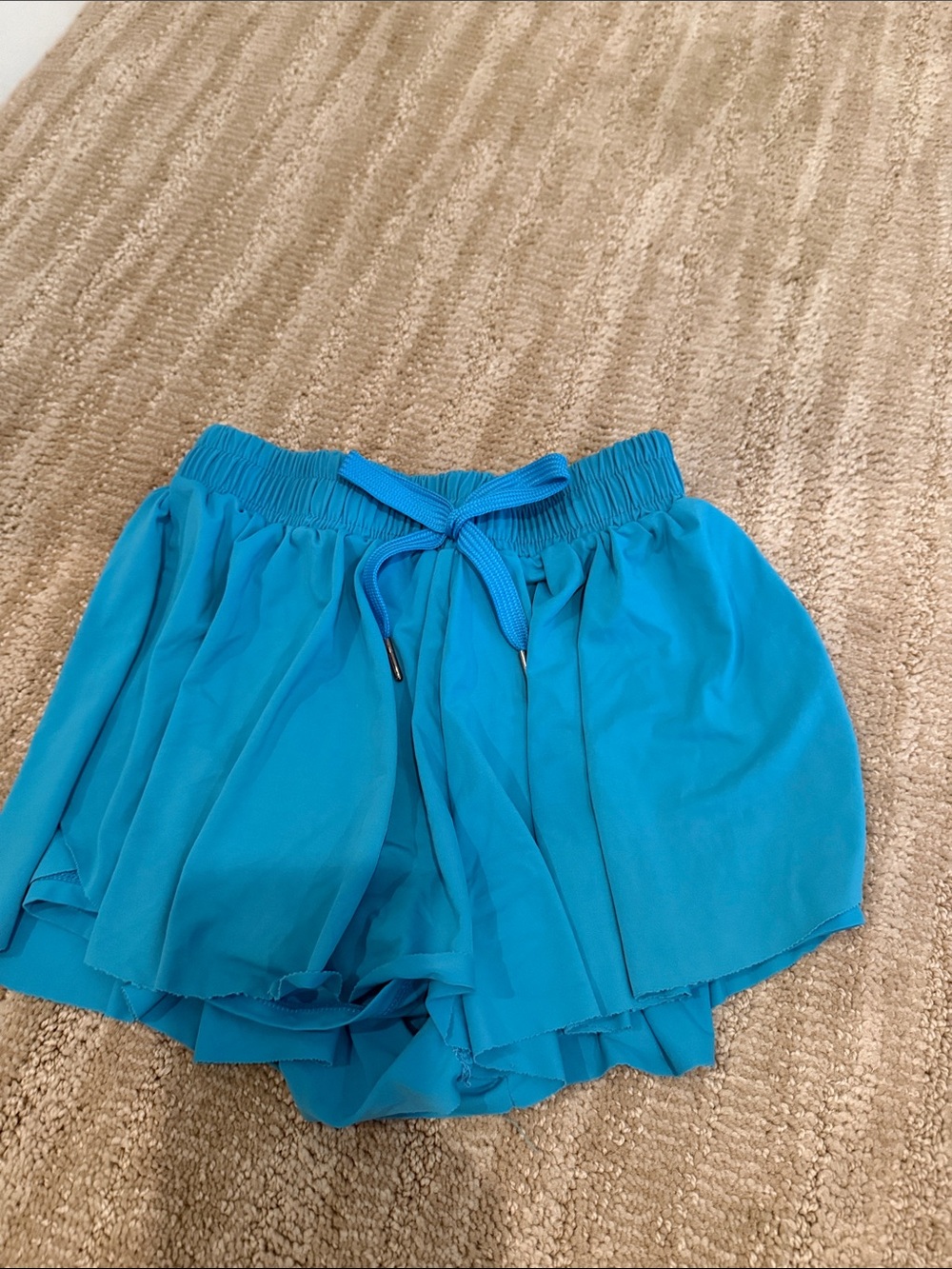 GB girls turquoise layered chiffon shorts with drawstring